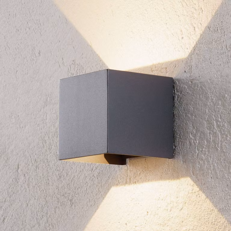 ORION Applique da esterni a LED Cube, Alluminio / Grigio / Zincato, Alluminio, Moderno, Applique LED da esterni