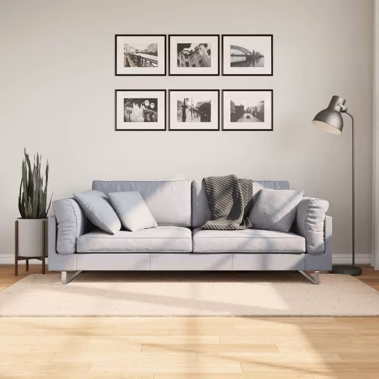 vidaXL Tappeto a Pelo Corto HUARTE Beige, Lavabile e Antiscivolo, L 100 x P 200 cm