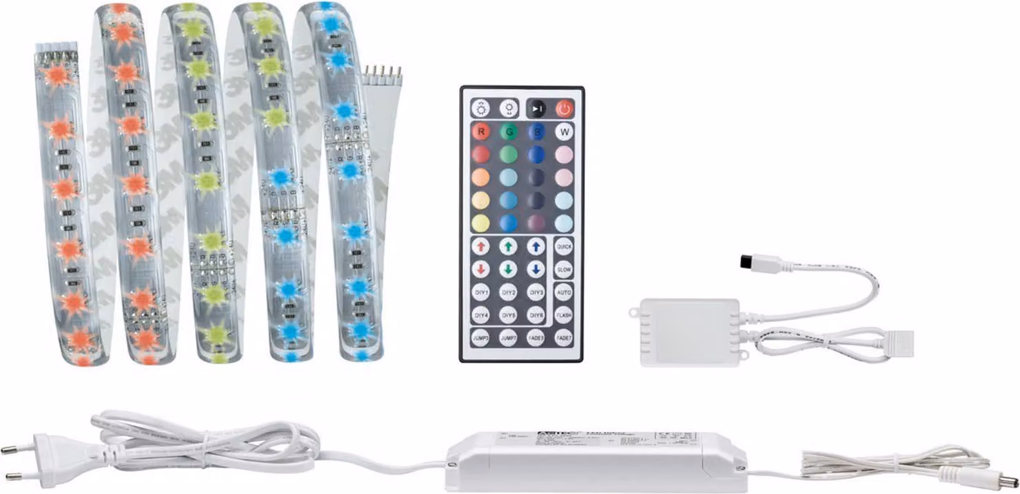 Paulmann Function MaxLED, kit base RGB, 1,5 metri, 20W, 230/24V, 36VA, colore argento, materiale: plastica