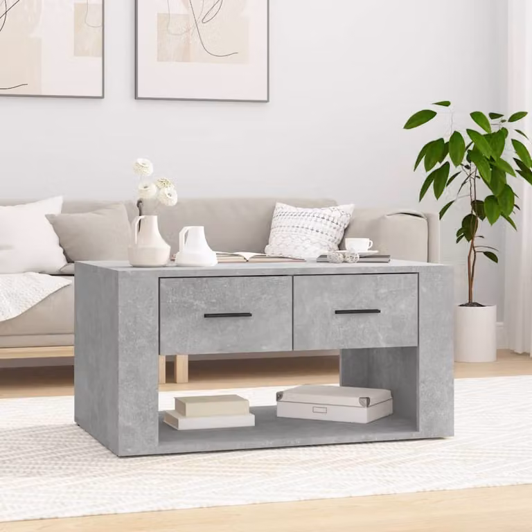 Maison Exclusive - Tavolino grigio cemento 80x50x40 cm Materiale ligneo