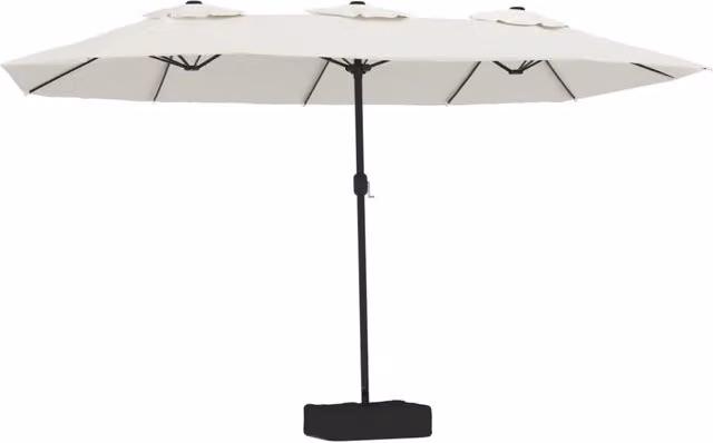 Ombrello | Parasolne a Doppia Testa con LED Bianco Sabbia 449x265 cm