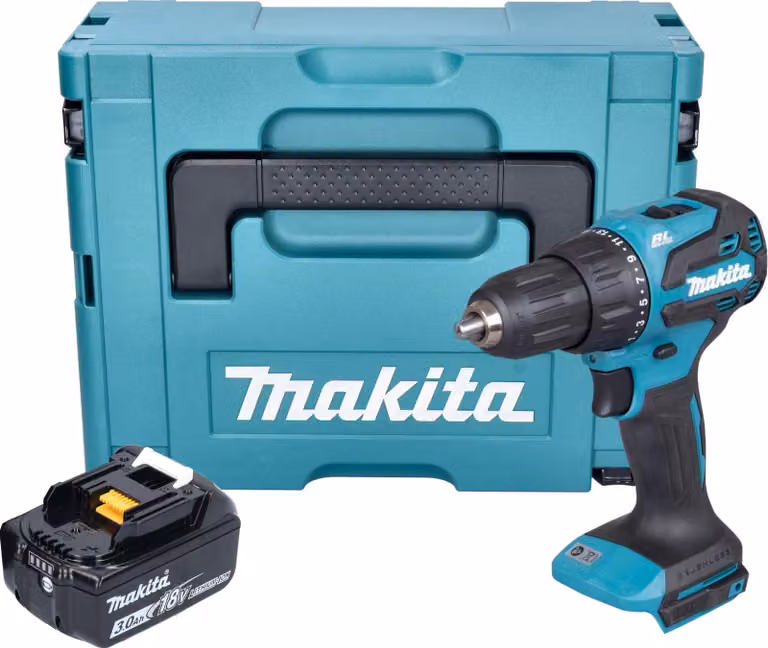 Makita DHP 490 F1J Avvitatore a percussione a batteria 18 V 65 Nm Brushless + 1x batteria 3,0 Ah + Makpac - senza caricabatteria
