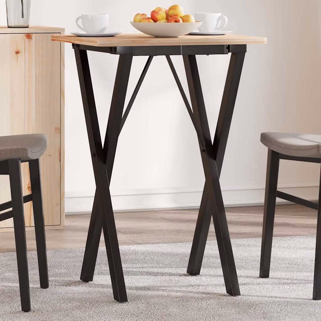 vidaXL Gambe per Tavolo da Pranzo a X in Metallo Nero Opaco L/P/H: 40 x 40 x 73 cm