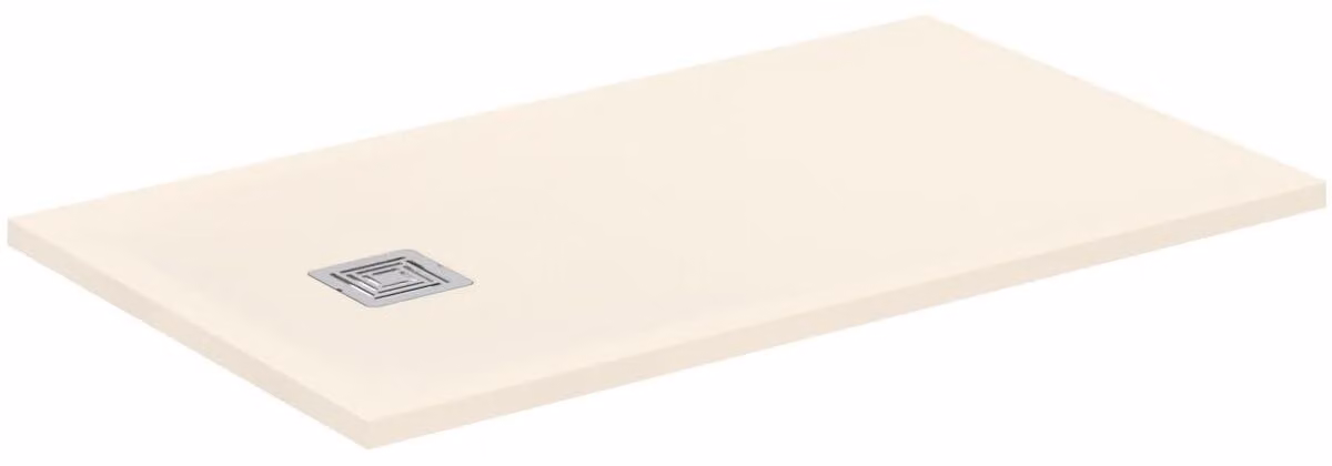 Doccia a filo pavimento Ultra Flat S+, 120x70 cm, ultrasottile, aspetto pietra, colore sabbia