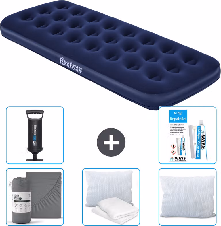 Materasso gonfiabile Bestway - 1 persona - 76 x 185 x 22 cm - Blu - Accessori inclusi