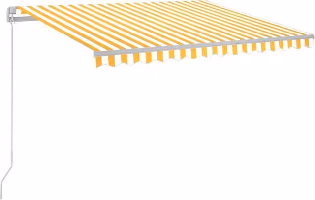Tenda da Sole Manuale con LED 300x250 cm Gialla e Bianca 3068863