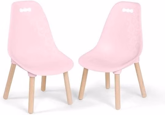 Set di mobili amichevoli - Rosa - insieme da 2 - gambe in legno