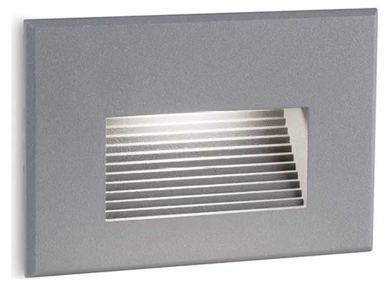 Segnapasso In Alluminio Svasato Scalinata Grigio Led 3 W 300 Lm 3000K Spina