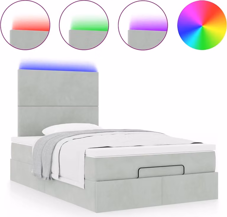Struttura Letto Pouf con Materassi 120x200 cm Velluto