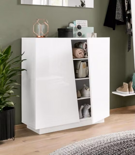 Scarpiera Vega – 2 Ante – 80x86x38 - Bianco Lucido