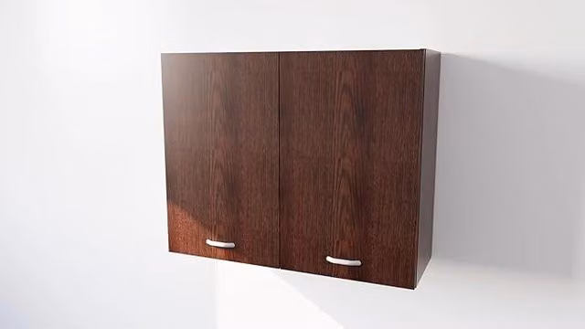 Pensile da cucina Calandrelli con 2 ante in legno marrone, finitura opaca, H 80 x L 60 x P 32 cm
