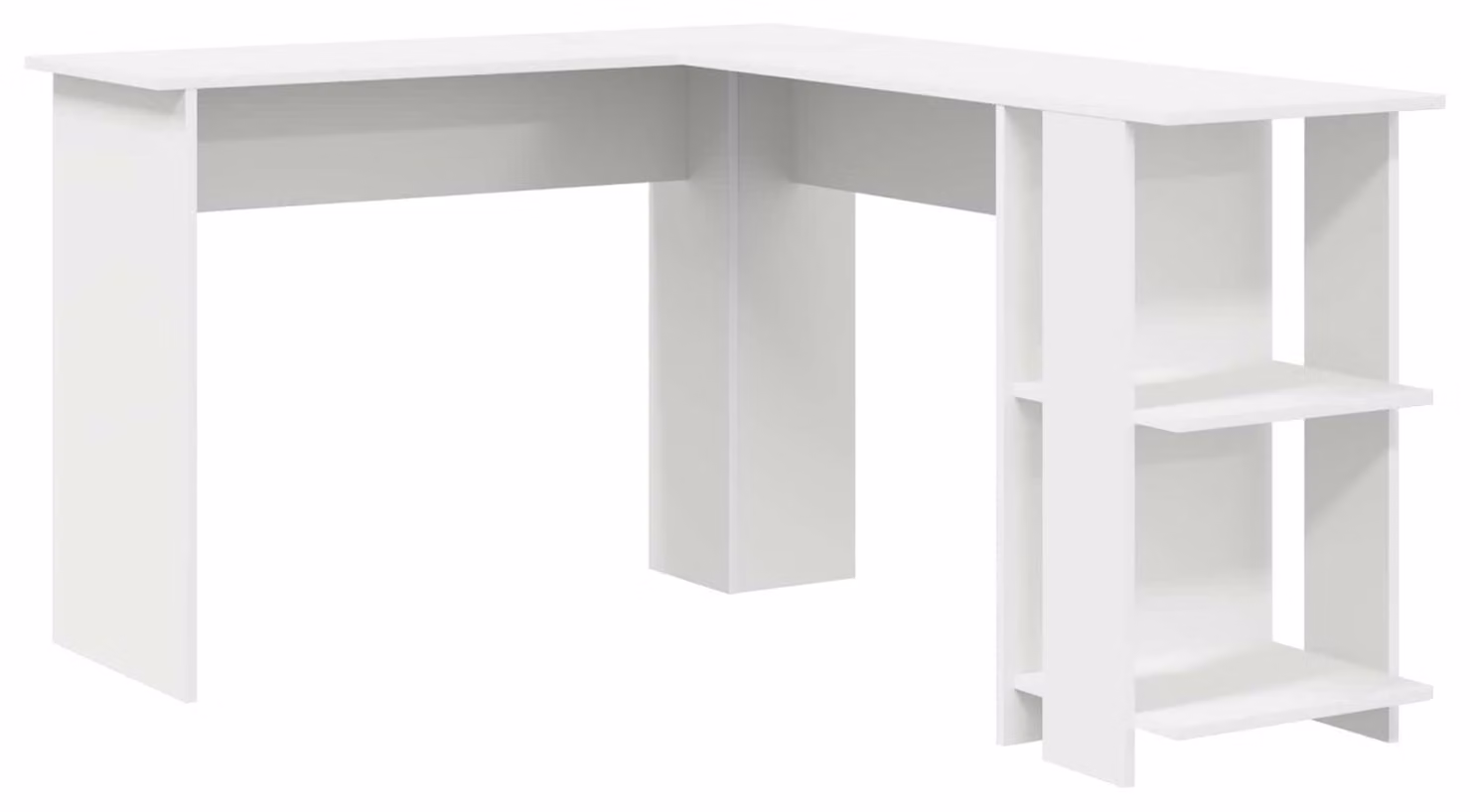 Scrivania ad angolo con lo scaffale Bianco 140 x 113,5 x 75 cm