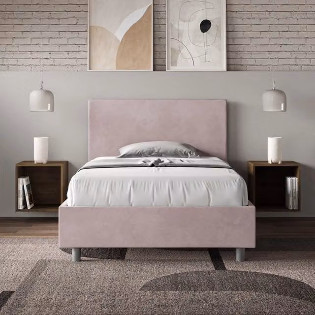 Letto imbottito Adele Ityhome colore Glicine in microfibra con rete, L/P/H: 110 x 210 x 125 cm – 1