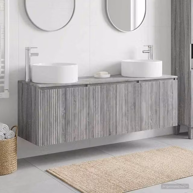 Set di Armadi da Bagno 3 pz Sonoma grigio 161,5 x 44,5 x 80 cm 3405733