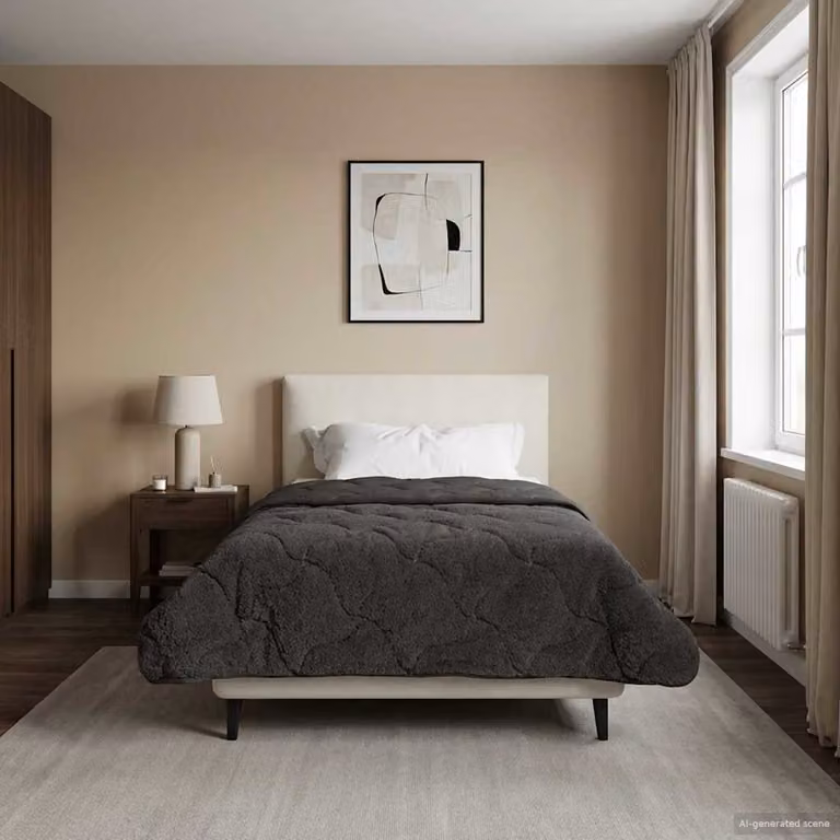 Piumino estivo traspirante e reversibile vidaXL in microfibra, colore antracite, L: 140 cm x P: 220 cm