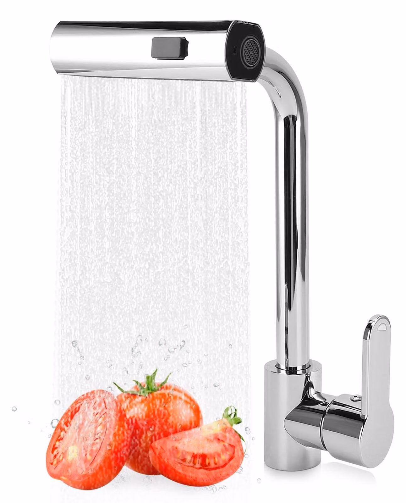 Rubinetto da cucina a cascata - 3 modalità d'acqua - Rotazione a 360 gradi - Unica leva - Rubinetto da cucina in ottone - Controllo acqua calda/fredda - Antigelo - Rubinetto per lavabo