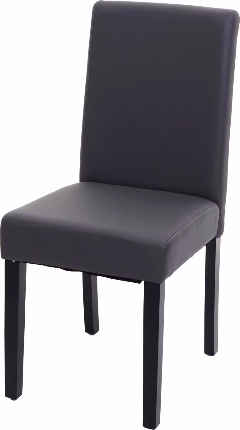 Sedia da sala da pranzo Littau, sedia da cucina Sedia, Pelle finta ~ grigio opaco, gambe scure