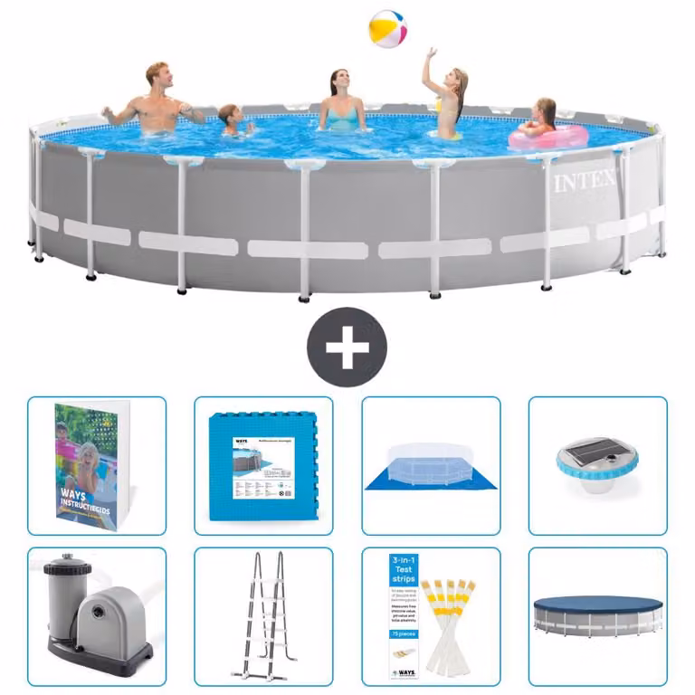 Struttura per piscina a forma di prisma - 610x132 cm - composta da 7 elementi - modello S674