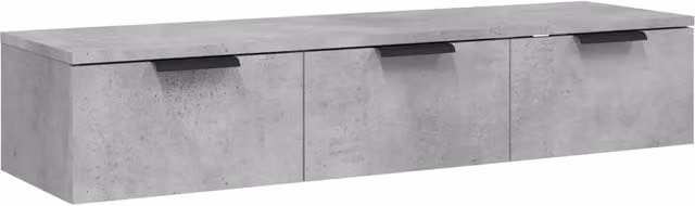 Elegante pensile di design 102 x 30 x 20 cm ampio spazio contenitivo decorativo in legno composito grigio cemento 02_0048006