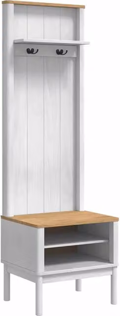 Armadio per corridoio DESIGN IN FLORO Bianco con ripiani interni L/P/H: 50 x 40 x 158 cm
