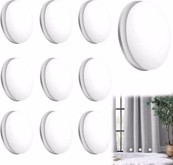Pesi magnetici per tende da doccia - Fermagli magnetici per tende - Set da 10 - Bianco - Magneti rotondi - Chiusura impermeabile - Magneti potenti - Adatti per uso esterno