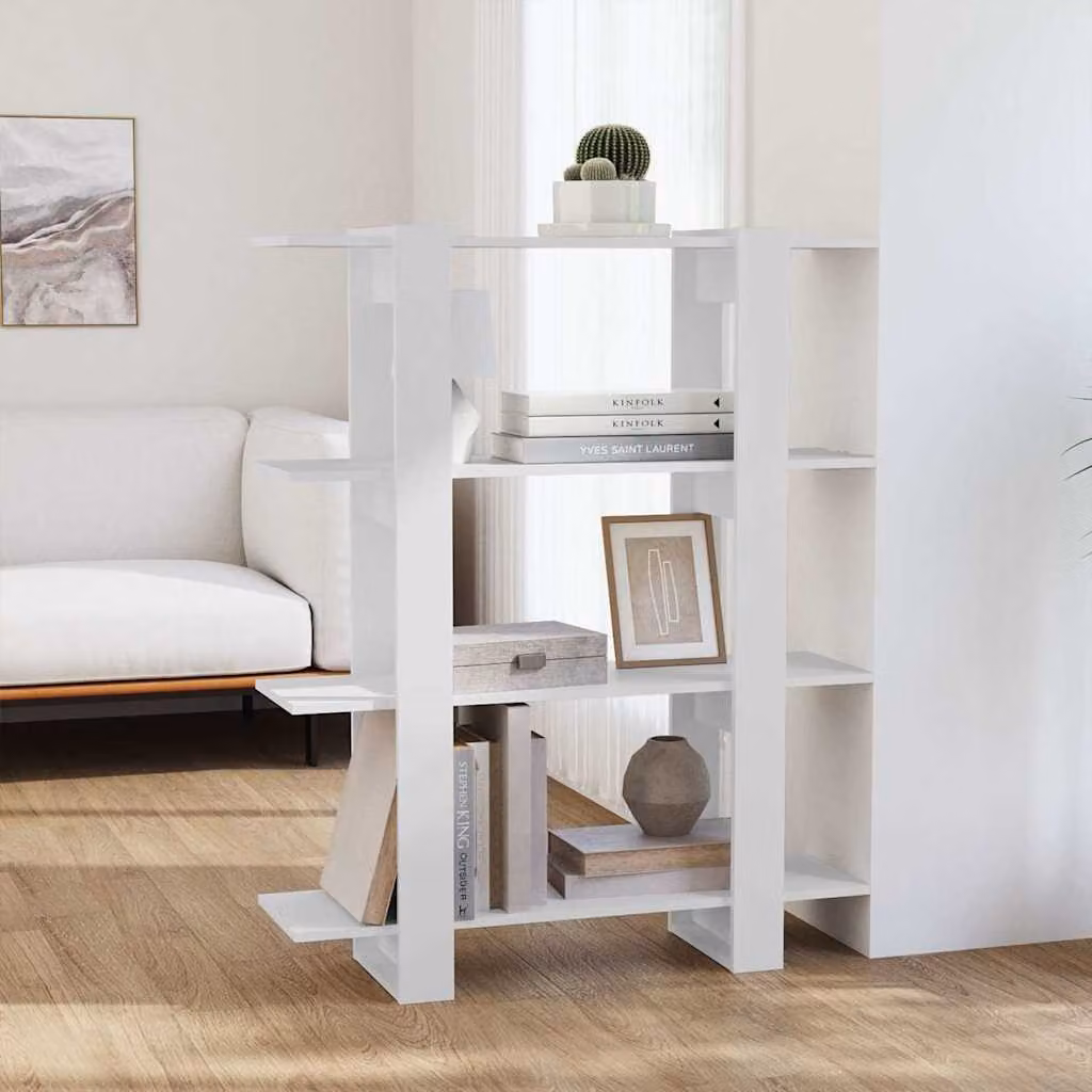 Libreria/Divisorio vidaXL Bianco L: 100 cm, P: 30 cm, H: 123,5 cm