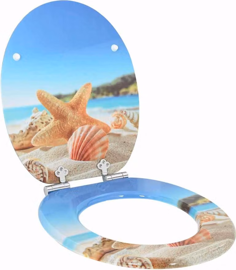 Sedile per toilette con chiusura morbida Conchiglia di mare