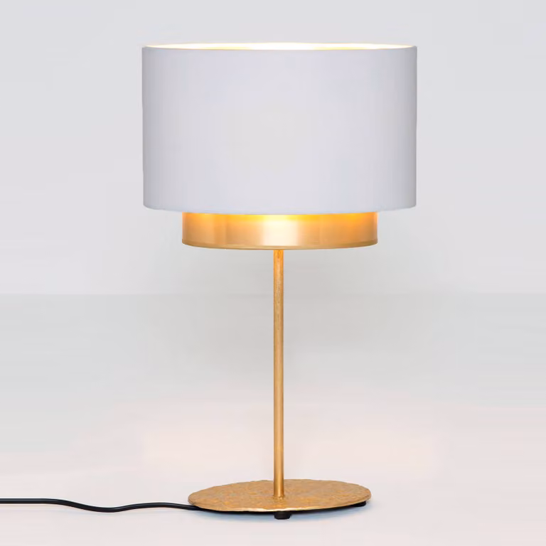 Holländer Lampada da tavolo Mattia, Bianco / Opale, Soggiorno / Sala da pranzo, Tessuto / Stoffa / Seta, Moderno, Lampada da tavolo