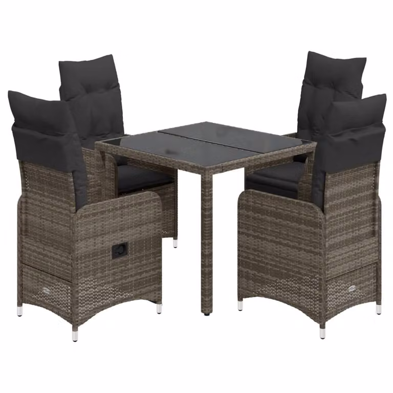 Maison Exclusive - Set da giardino bistrot 5 pezzi con cuscini grigio in polyrattan