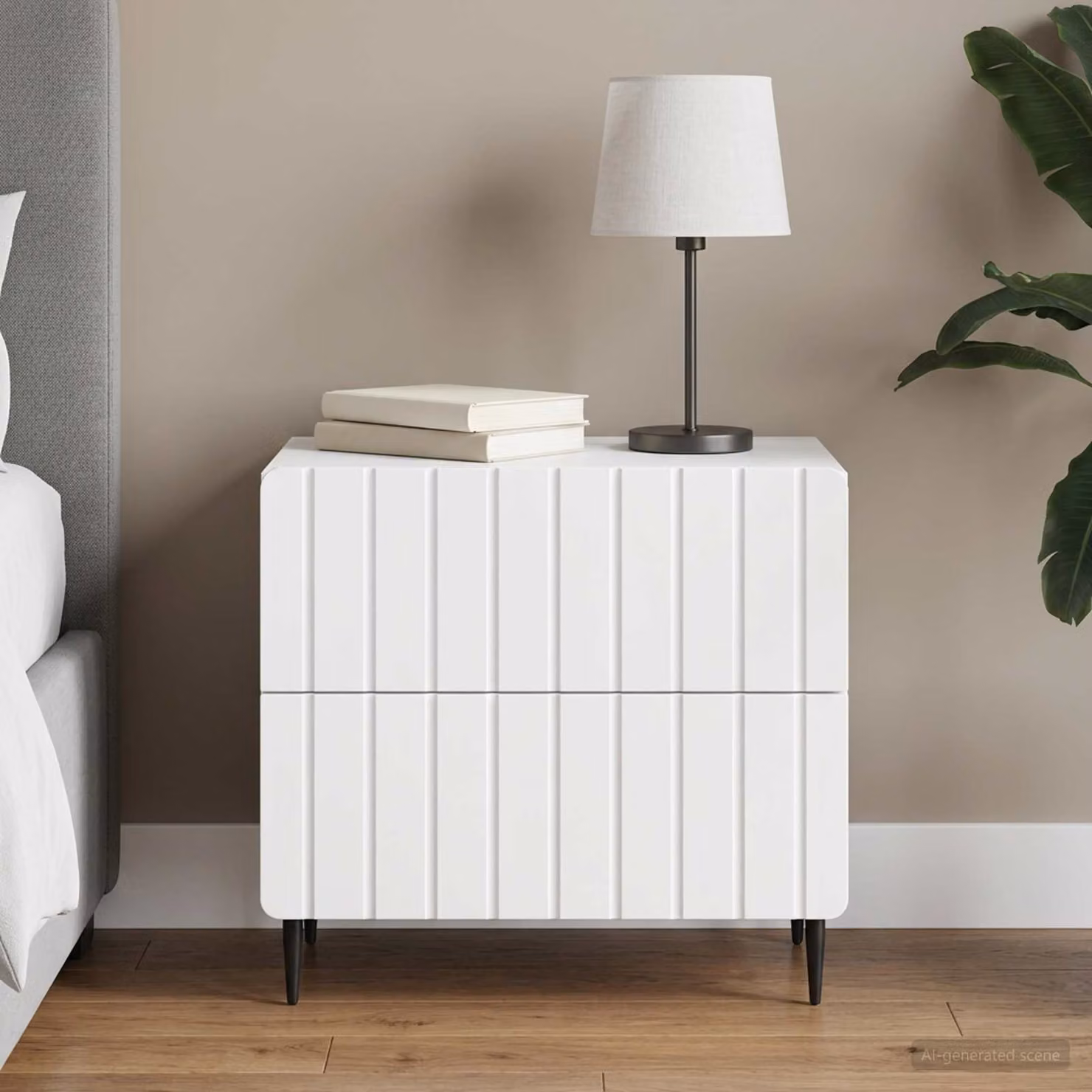 vidaXL Armadio da Notte Moderno con Cassetto Bianco L: 62 cm, P: 34,5 cm, H: 49,5 cm