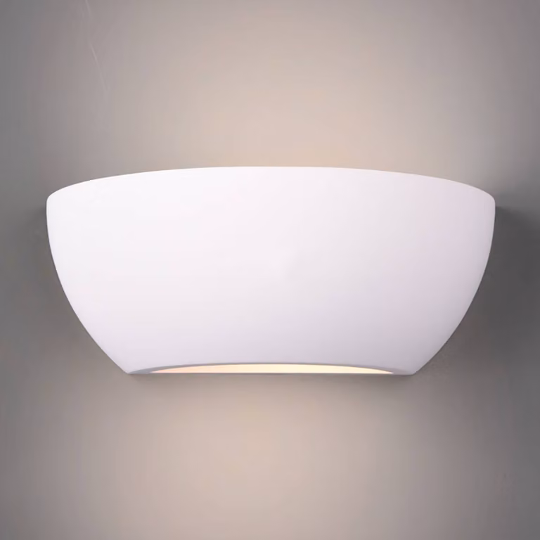 Trio Lighting Applique da parete Roma, dimmerabile, Bianco / Opale, Soggiorno / Sala da pranzo, Gesso / Argilla, Moderno, Applique