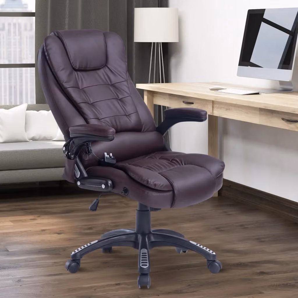 Sedia Poltrona da Ufficio Executive Benzoni con Massaggio e Riscaldamento in Similpelle Marrone L: 62 cm, P: 68 cm, H: 121 cm – 2