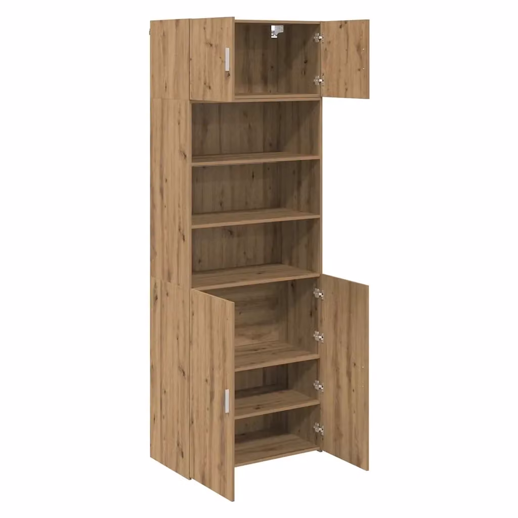 Armadio moderno in rovere vidaXL con ante a battente e ripiani interni, colore marrone, L: 80 cm, P: 42,5 cm, H: 225 cm – 2