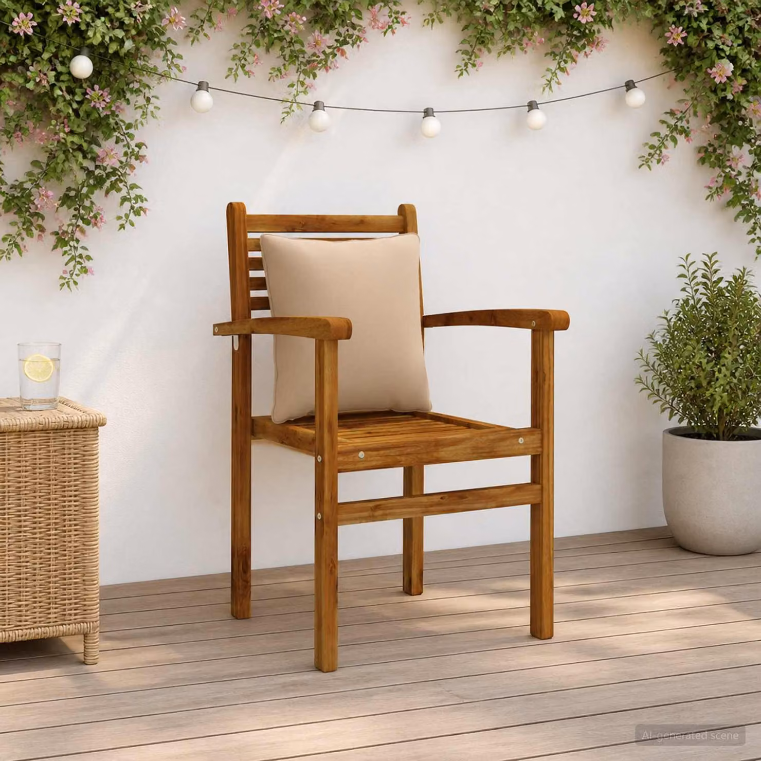 Set di 4 cuscini per schiena quadrati vidaXL PUTTEN in poliestere, colore beige/sabbia