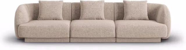 Divano 3 posti Tulum di Cosmopolitan Design in ciniglia beige per il tuo soggiorno