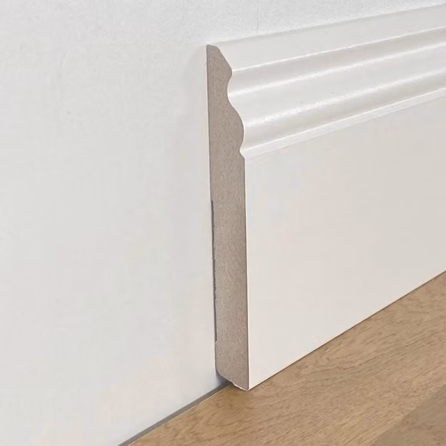 Battiscopa Ducale Eternal Parquet in fibra di legno MDF Bianco L: 140 cm, H: 14 cm