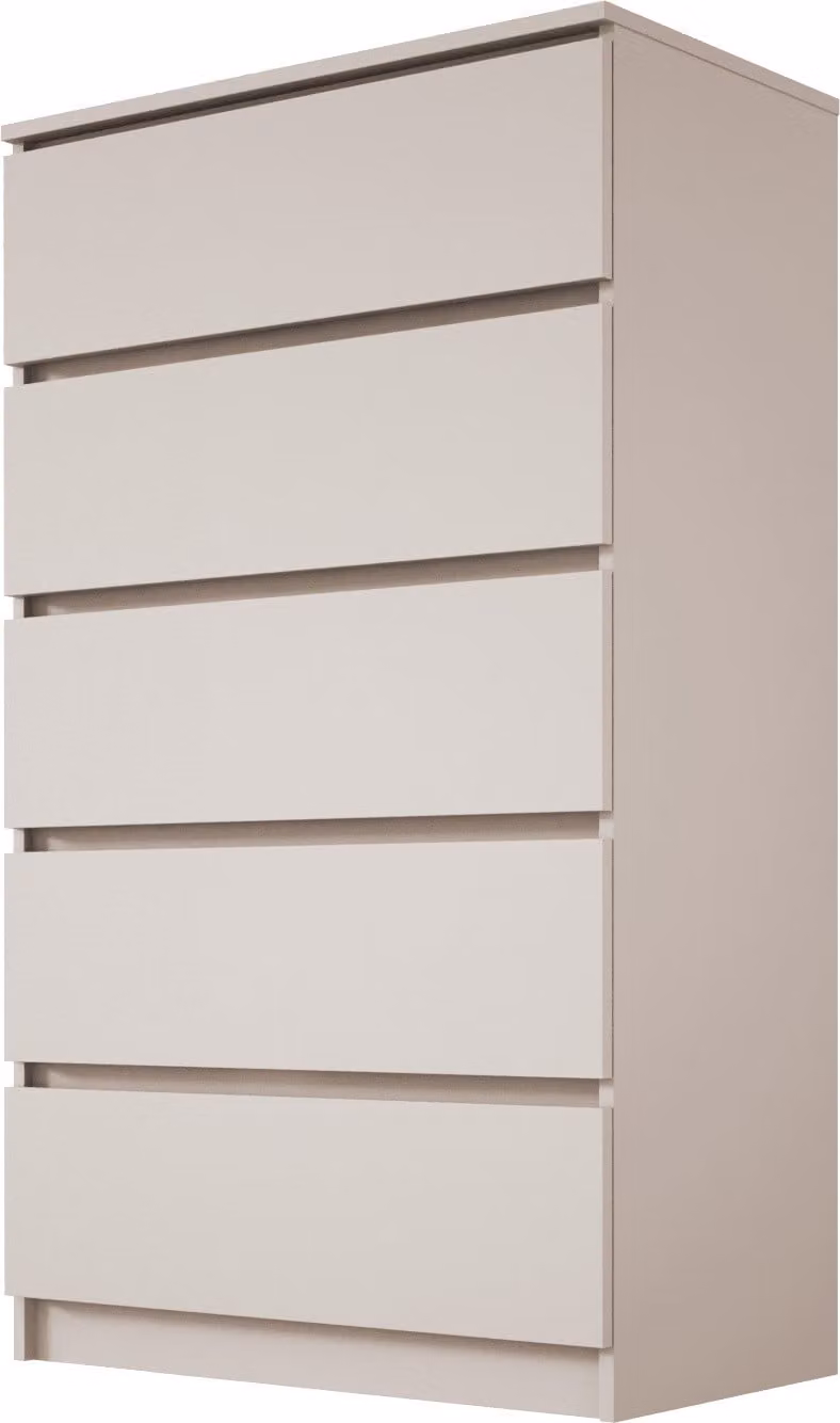 Cassettiera, 5 cassetti, cashmere, 125 x 70 x 39 cm