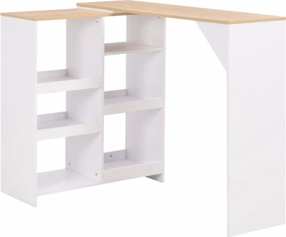 Maison Exclusive - Tavolo da Bar con Scaffale Mobile Bianco 138x39x110 cm