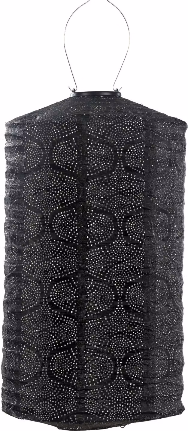 LUMIZ Lanterna solare Tigres Cilindro - 28 cm - Nero