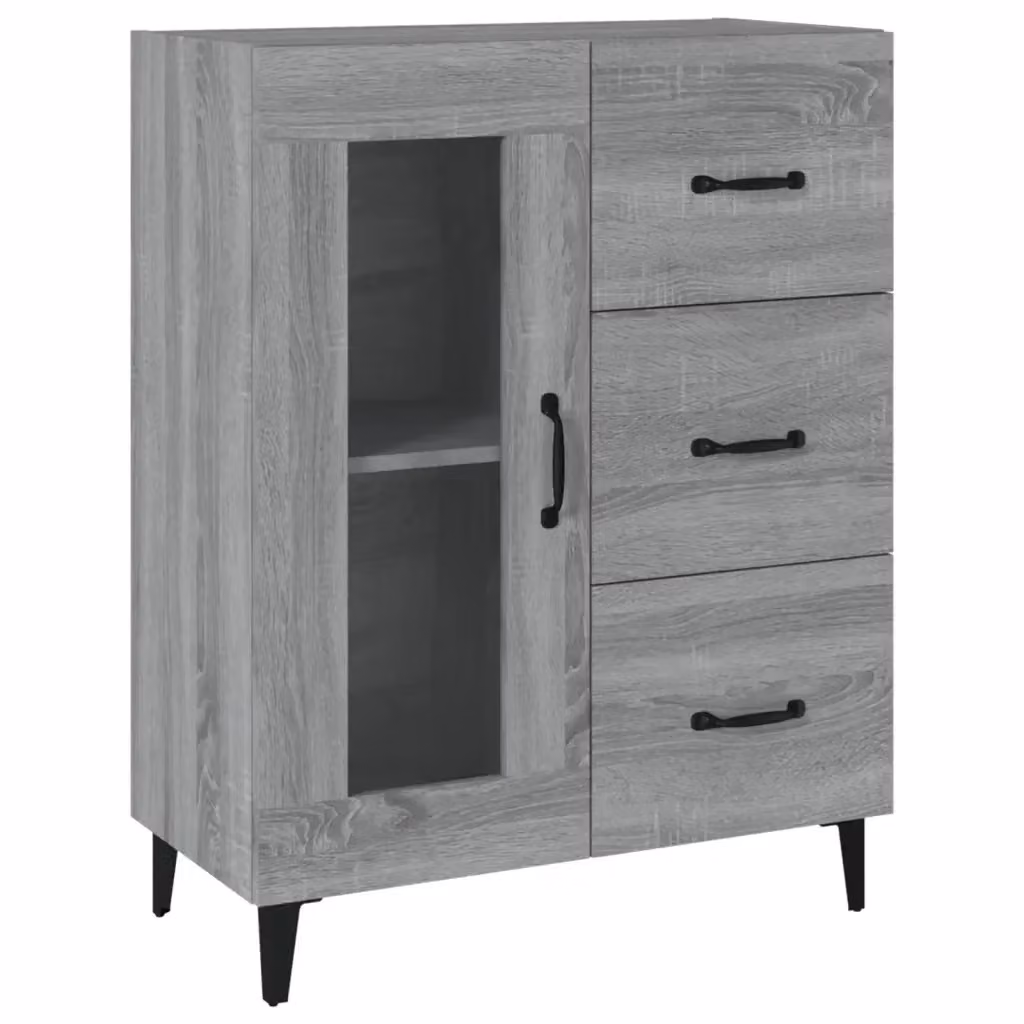 Credenza Buffet Armadio da Cucina Design Mania Grigio Sonoma in Legno Multistrato L: 69,5 cm, P: 34 cm, H: 90 cm – 2
