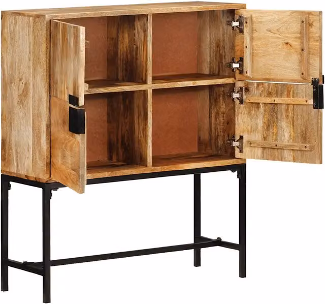 Credenza 80x30x95 cm in Legno Grezzo Massello di Mango 351713