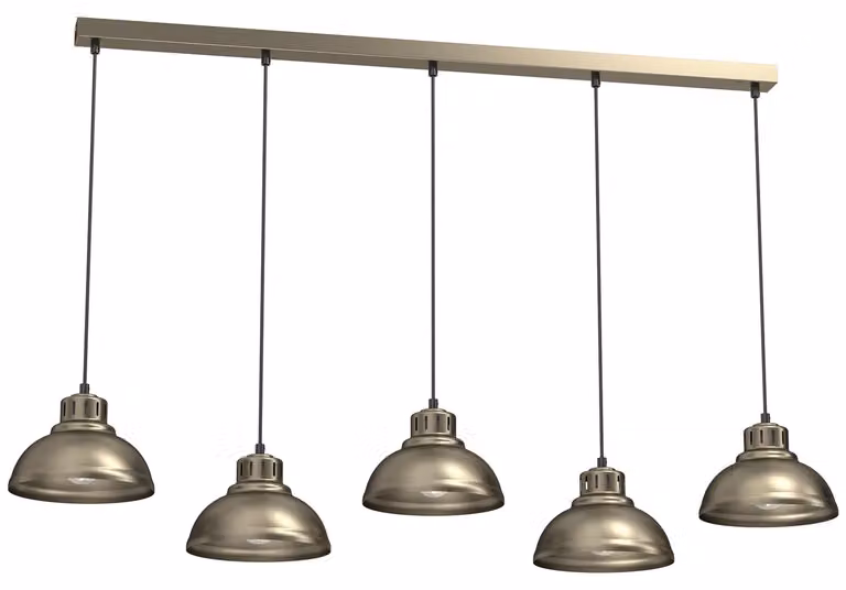 Lampada a sospensione Sven in titanio oro-nero 5xE27x15W metallo, dimensioni: 110x125x21 cm, IP20, Luminex