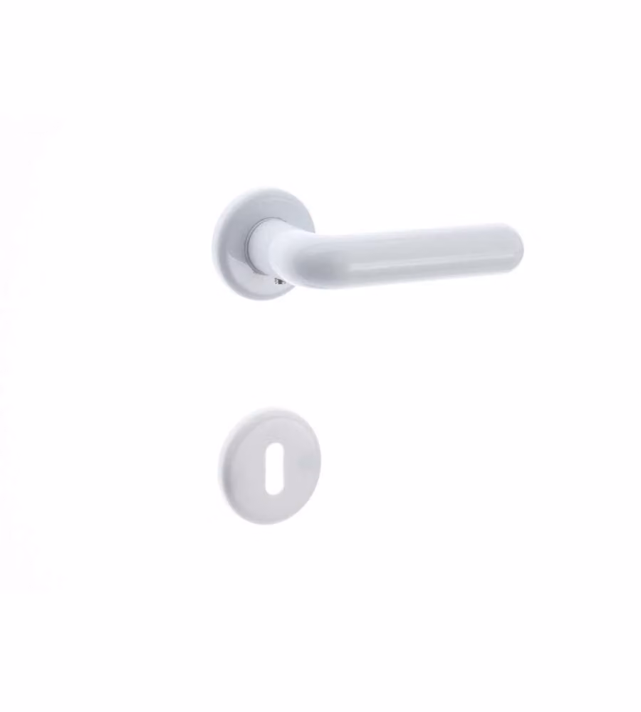 Maniglia nylon bianco con rosette