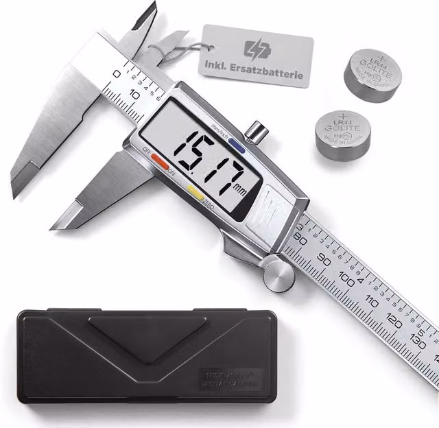Calibro digitale Monzana in acciaio inox color argento con display LCD – 1