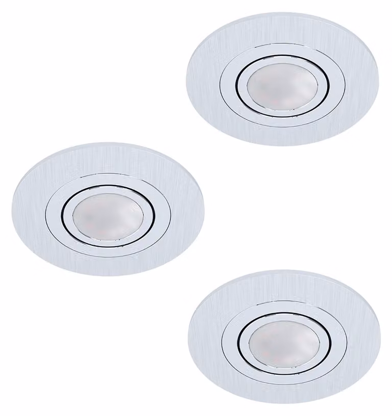 EGLO AREITIO, Faretto da incasso, GU10, 1 lampadina, LED, 3000 K, Alluminio