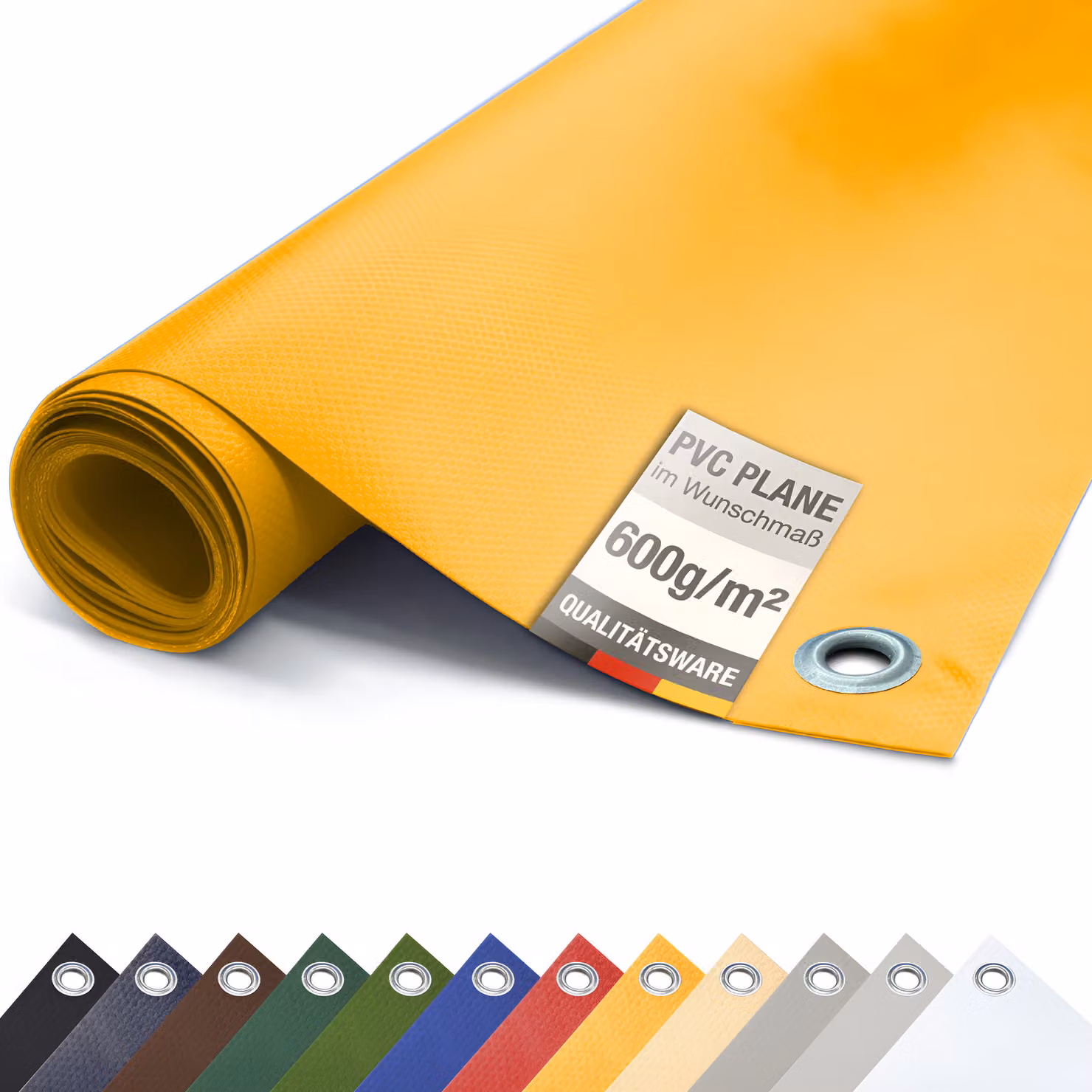 Telone per camion in PVC 600g/m² con occhielli Telone protettivo opaco (giallo, 3,2m x 5m)