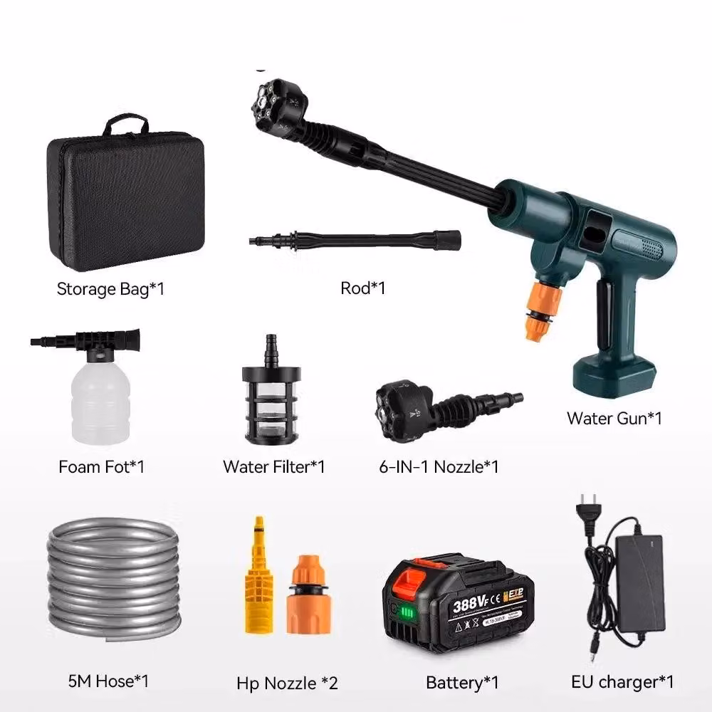 Idropulitrice - Pulitore per terrazze - Senza fili - 3500W - 200 bar - Motore brushless - 1 batteria