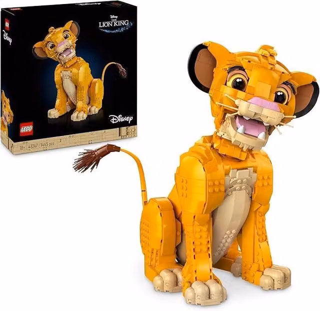 LEGO Disney Re Leone Giovane Simba Modellino da Costruire Giallo con Figura di Animale Mobile per Adulti