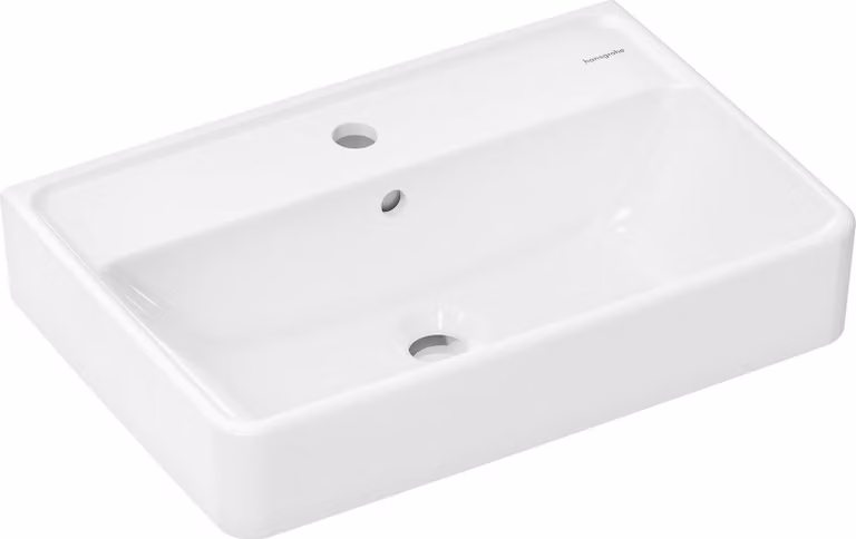 hansgrohe Xanuia Q lavabo compact, 1 trou pour robinet, avec trop-plein, 550x370mm, blanc, 60209450, 60209450