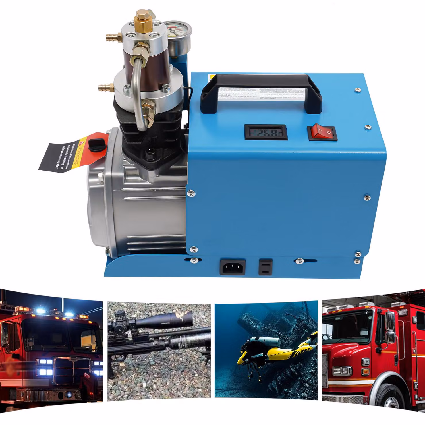 Compressore d'aria elettrico - 220V, 1800W - Pressione: 0-30 MPa - Materiali: alluminio e acciaio